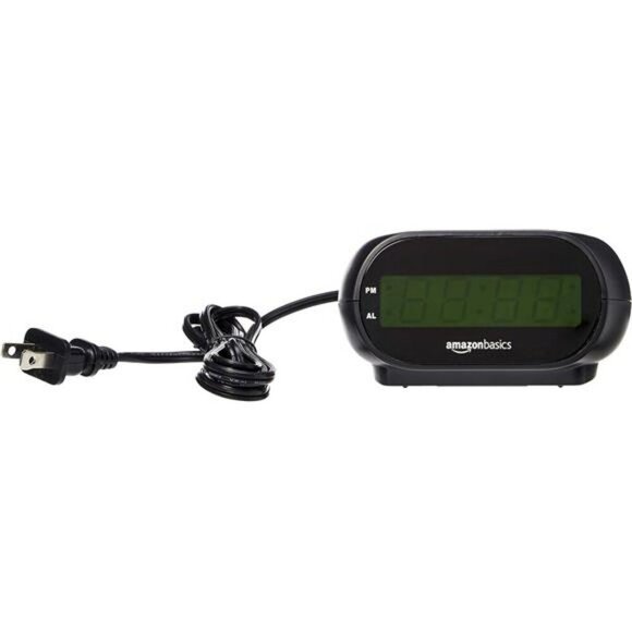 Black Digital LED Alarm Clock with Snooze Nightlight Battery Backup Compact - Picture 5 of 8